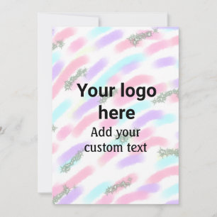 Colorful watercolor abstract add name text invitation