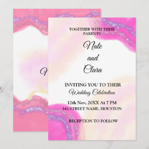 Colorful watercolor abstract add name text invitation