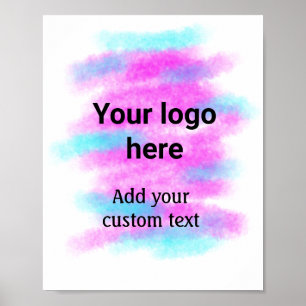 Colorful watercolor abstract add name text poster