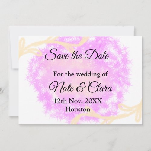Colorful watercolor abstract add name text save the date