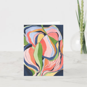 Colorful Watercolor Abstract Art Folded Note Card