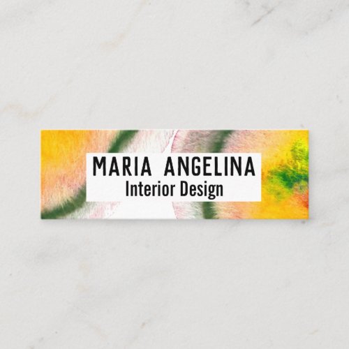 Colorful watercolor abstract art swirls multicolor mini business card