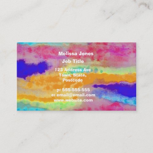 Colorful Watercolor abstract Business Card Template