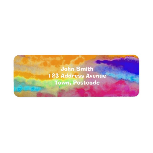 Colorful Watercolor abstract Label (Front)