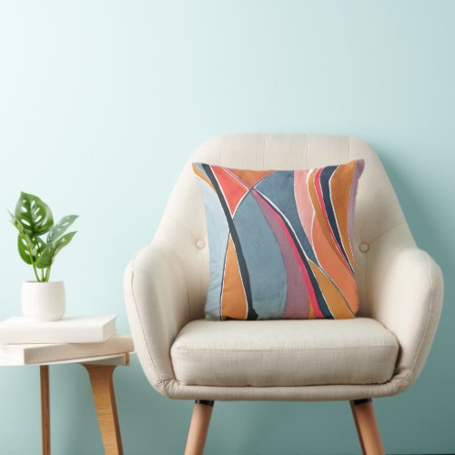 Colorful Watercolor Abstract Painting Original Art Throw Pillow