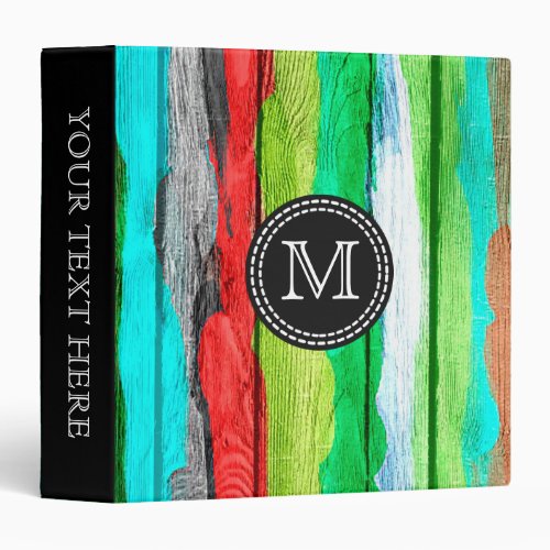 Colorful Watercolor Abstract Pattern 4 3 Ring Binder