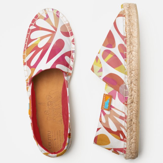 Colorful Watercolor Abstract Pattern Espadrilles (Side)