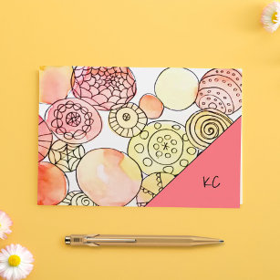 Colorful Watercolor Abstract Whimsical Art Note Card