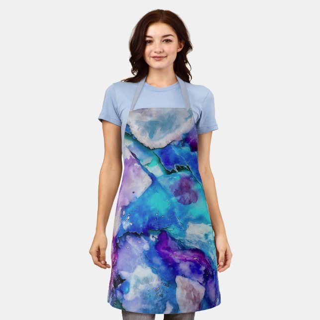Colorful Watercolor Abstraction Apron (Worn)