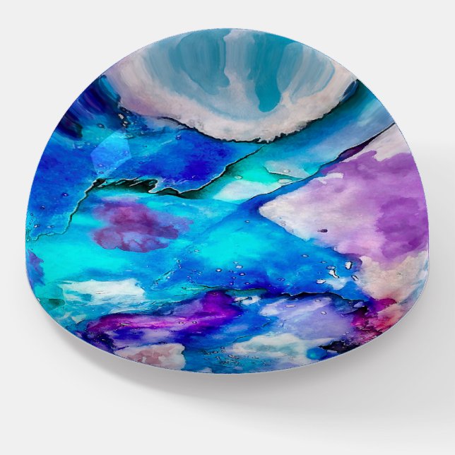 Colorful Watercolor Abstraction  Paperweight (Angled)