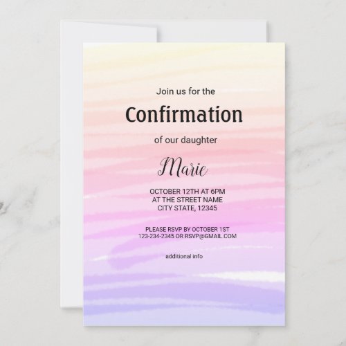 Colorful watercolor add your name text editable invitation