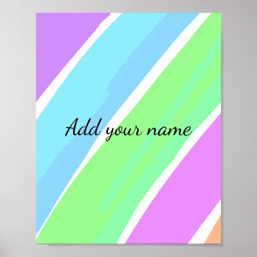 Colorful watercolor add your name text poster