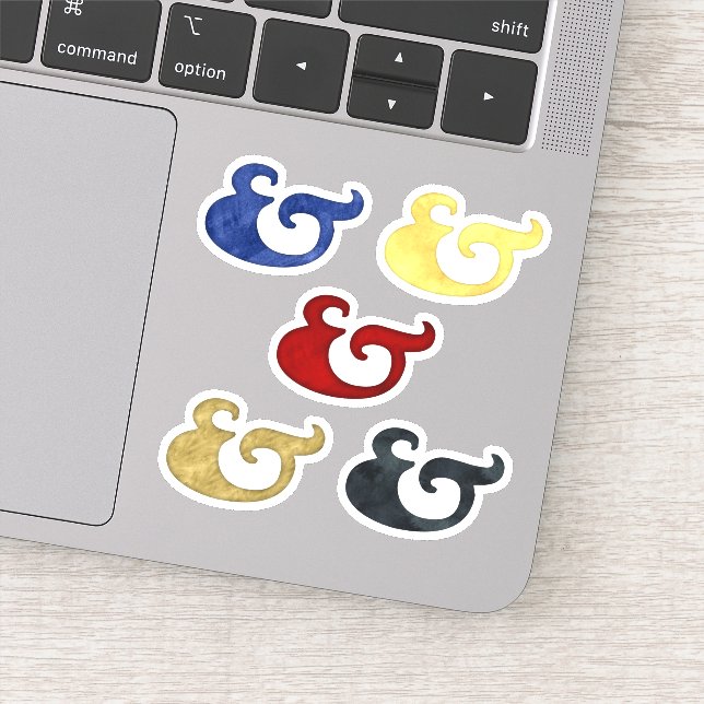Colorful Watercolor Ampersands | Nautical Style Sticker (Detail)