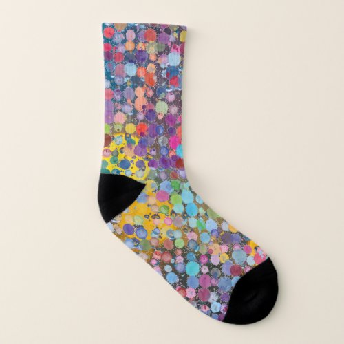 Colorful Watercolor and Grey  Socks