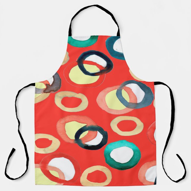 Colorful watercolor aquarell seamless pattern apron (Front)