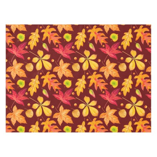 Colorful Watercolor Autumn Leaves  Tablecloth