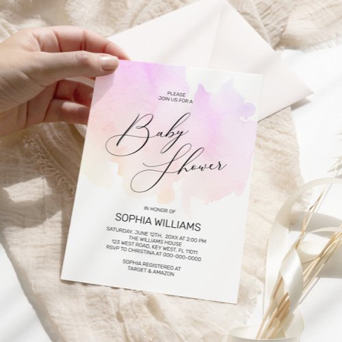 Colorful Watercolor Baby Shower Invitation