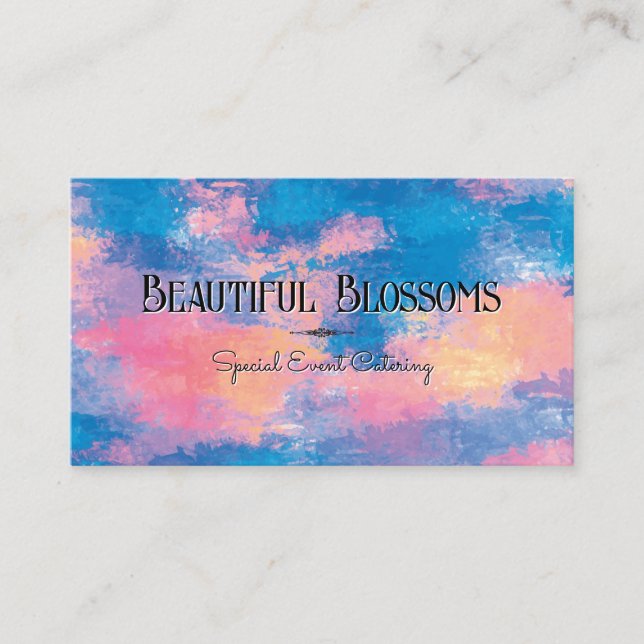 Colorful Watercolor Background Business Card (Front)