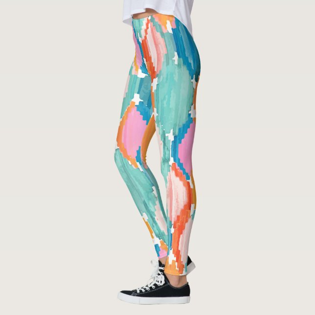 Colorful Watercolor Background Leggings (Left)