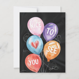 Colorful Watercolor Balloons with Encouraging text Postcard