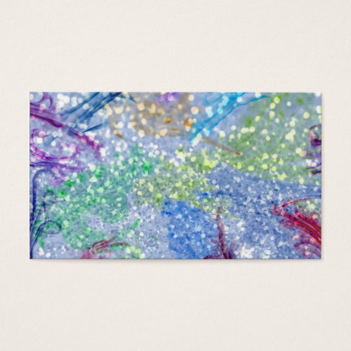 Colorful Watercolor Blue Abstract Glitter Business Cards