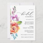 Colorful Watercolor Boho Floral Bridal Shower