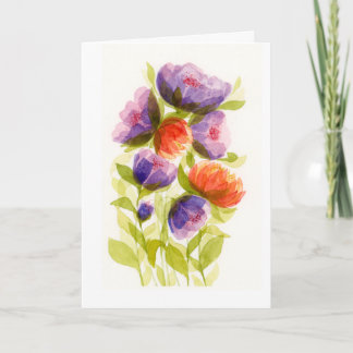 Colorful Watercolor Botanical Art Card