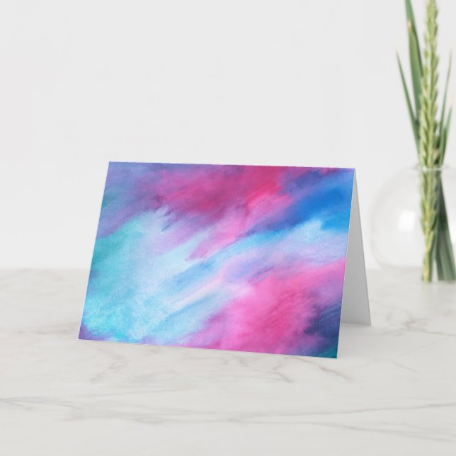 Colorful Watercolor Brush Background Card (Front)