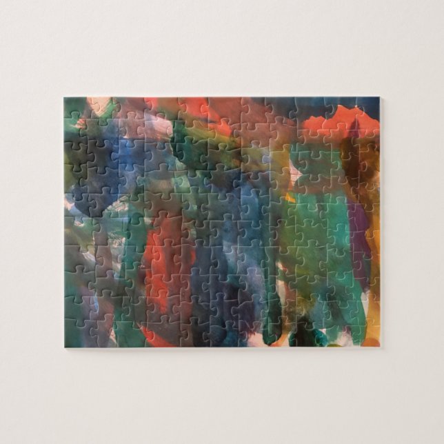 Colorful Watercolor Brush Strokes Drips Jigsaw Puzzle (Horizontal)
