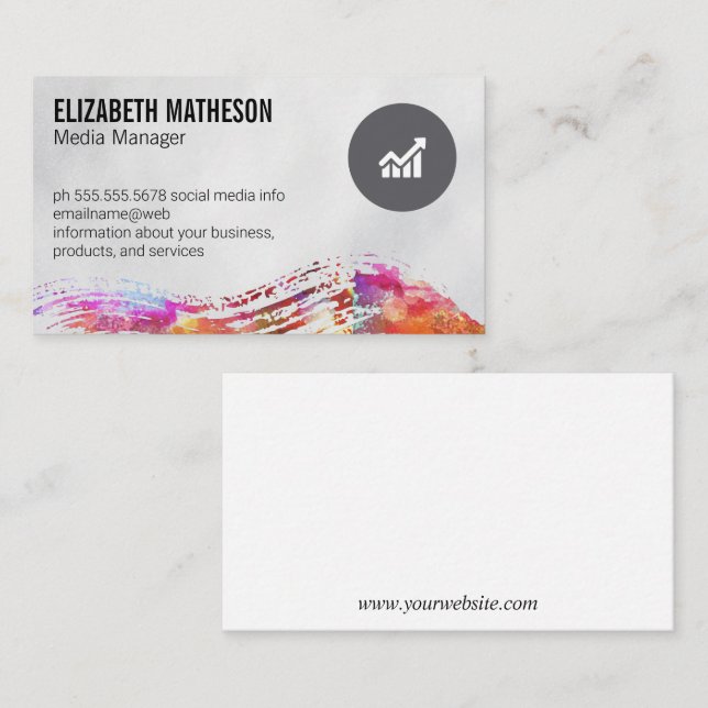 Colorful Watercolor Brushed Business Card (Front/Back)