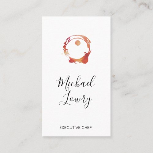 Colorful Watercolor Brushed Wine Stain Business Card