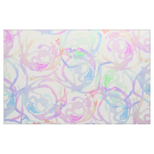 Colorful Watercolor Brushstroke Abstract Circles Fabric