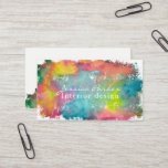 Colorful Watercolor Brushstroke Business Card at Zazzle
