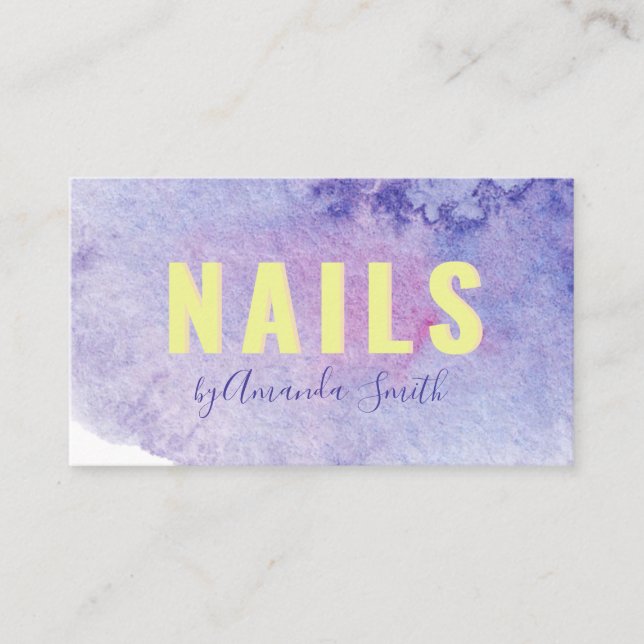 Colorful Watercolor Brushstroke  Business Card (Front)