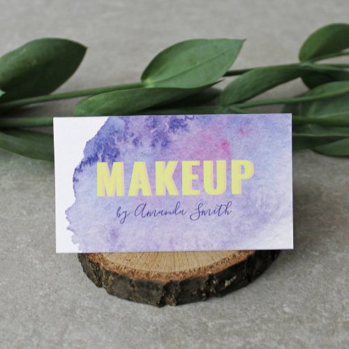 Colorful Watercolor Brushstroke Unique  Business Card