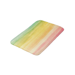 Colorful Watercolor Brushstrokes Bath Mat