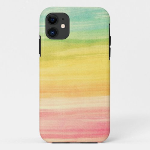 Colorful Watercolor Brushstrokes iPhone 11 Case