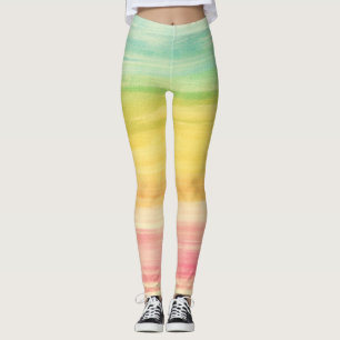 Colorful Watercolor Brushstrokes Leggings