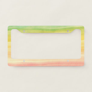 Colorful Watercolor Brushstrokes License Plate Frame