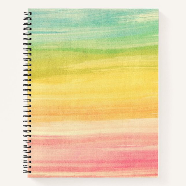 Colorful Watercolor Brushstrokes Notebook (Front)