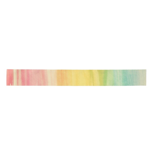Colorful Watercolor Brushstrokes Satin Ribbon (Front)