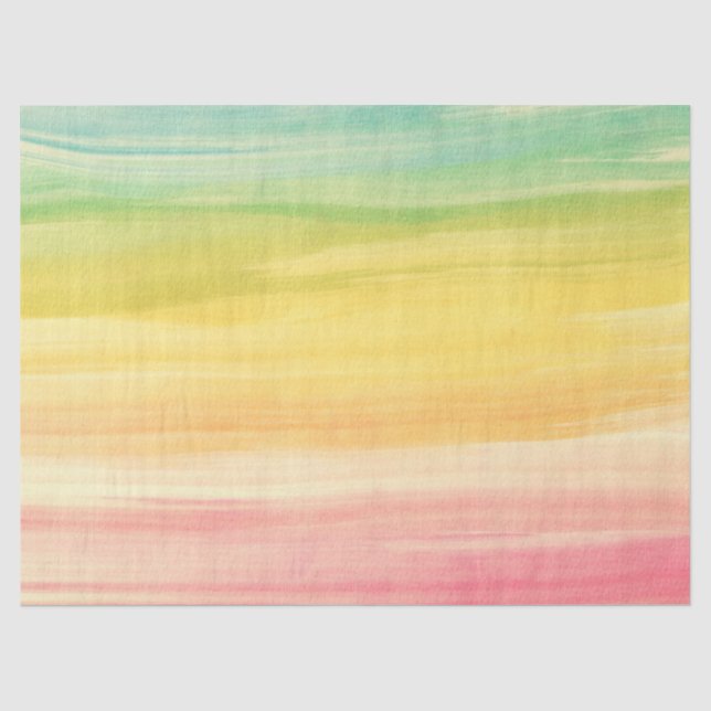 Colorful Watercolor Brushstrokes Tissue Paper (Front)
