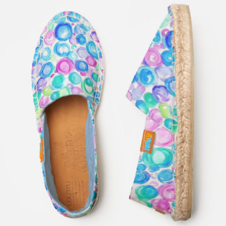 Colorful Watercolor Bubble Pattern Espadrilles