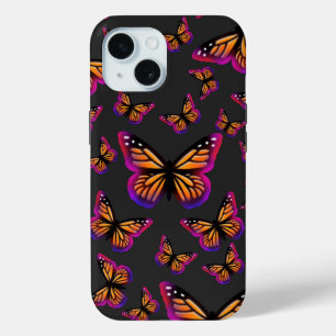 Colorful watercolor butterflies iPhone 15 case