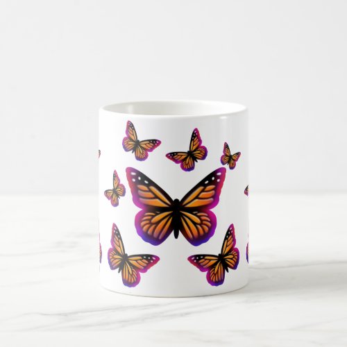 Colorful watercolor butterflies coffee mug