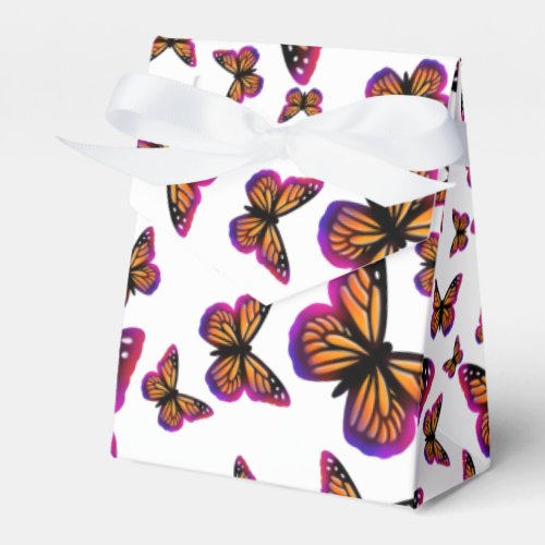 Colorful watercolor butterflies favor boxes