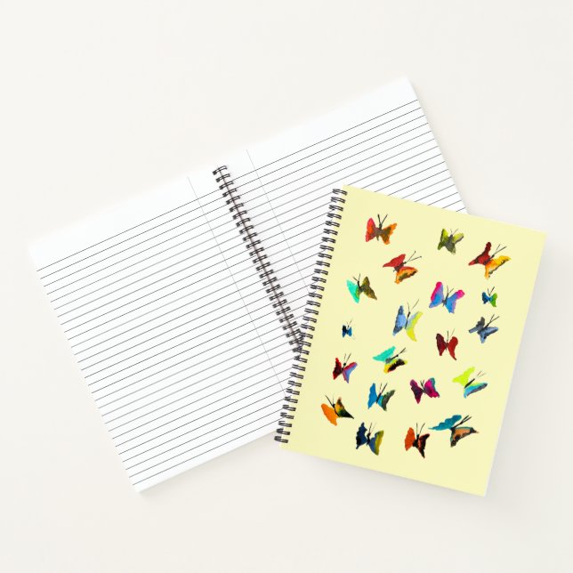 Colorful watercolor butterflies notebook (Inside)