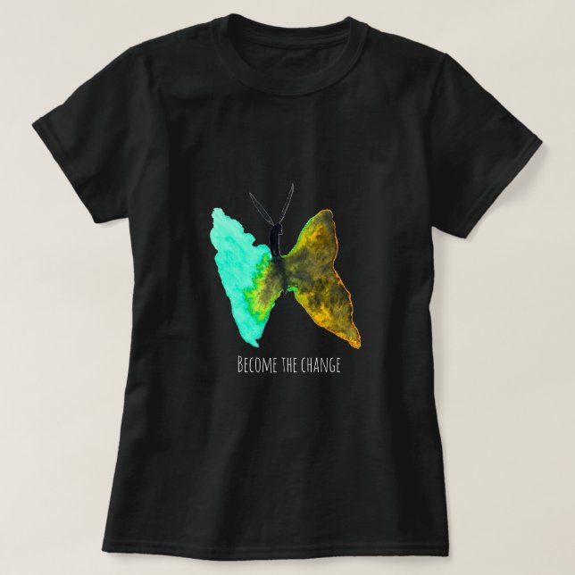 Colorful watercolor butterflies T-Shirt (Design Front)