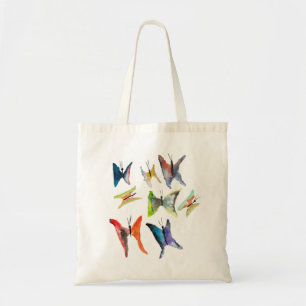 Colorful watercolor butterflies tote bag