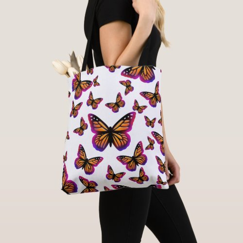 Colorful watercolor butterflies tote bag